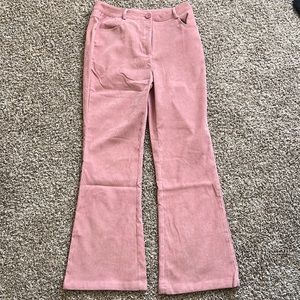 Pink Corduroy Flare Pants